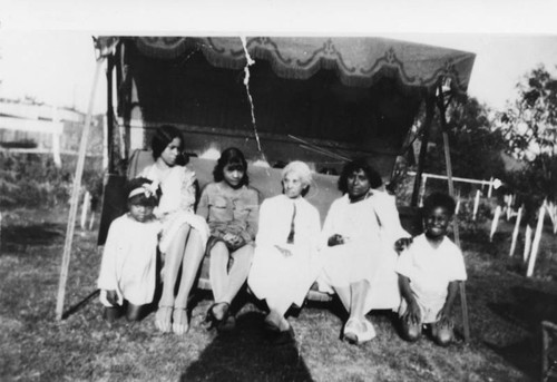 Family on a swing