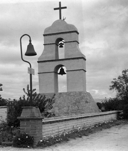 Mission San Bernardino Asistencia bell wall