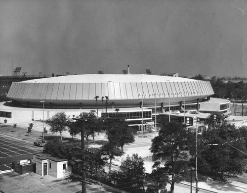 Exterior of newly built Sports Arena