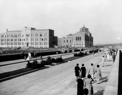 Exterior, Physics Building and Powell Library