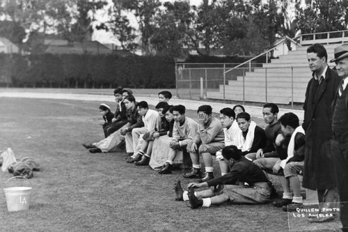 Students on athletic field