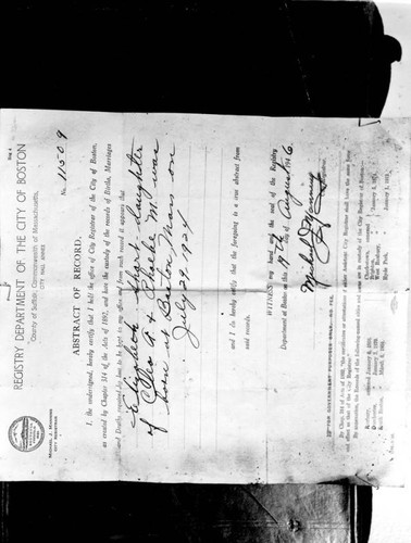 Birth certificate of Black Dahlia