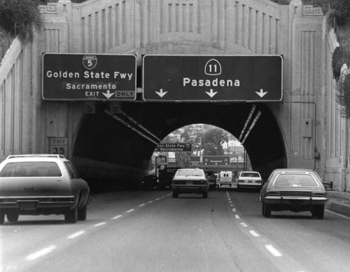 Northbound on the 110 Freeway