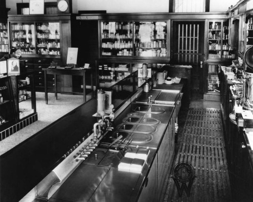 Soda fountain at Phillips & Drumm Drugs