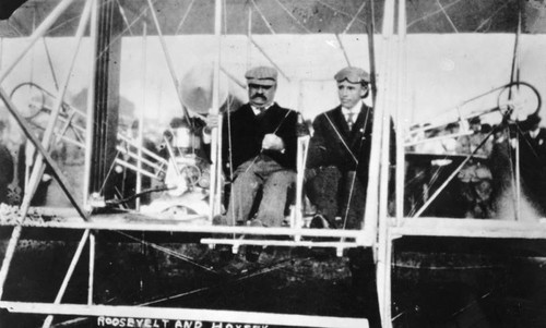 T. Roosevelt and Hoxsey in biplane