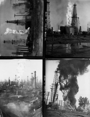 Oil field fire, views 11-14