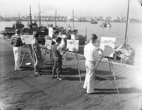 Painting at Long Beach Harbor, view 1