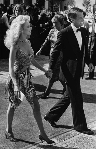 Morgan Fairchild and George Hamilton at Emmy Awards