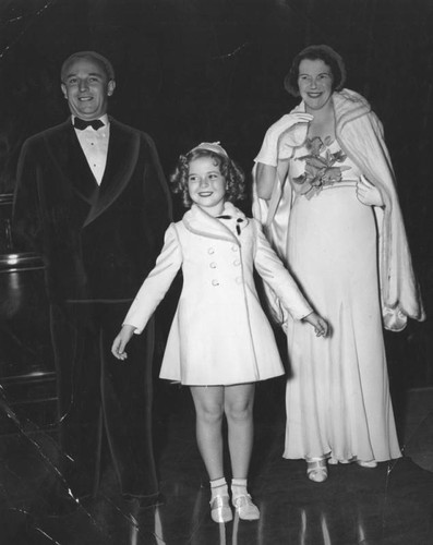 Actress Shirley Temple, "Wee Willie Winkie" premiere