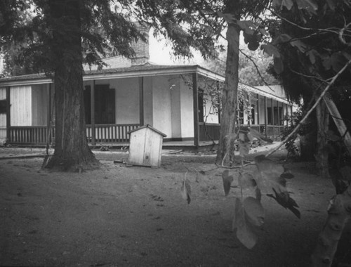 Wraparound porch at the Rancho Aguaje de la Centinela adobe