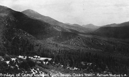 Birdeye of Camp Radford from Seven Oaks trail