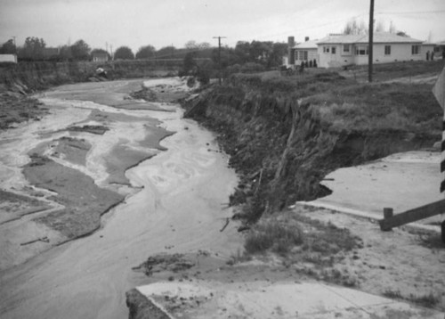 L.A. River flooding, Universal City, ruins of Lankershim Boulevard