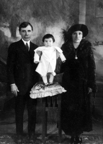 Family portrait of father, mother and child