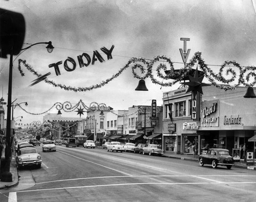 Looking west, Main Street from Garfield