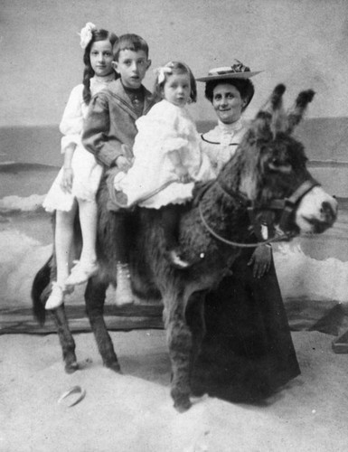 Children on a burro