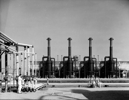 View of oil refinery — Calisphere