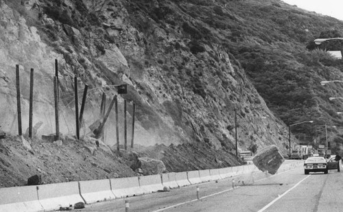 Rockslides on Pacific Coast Highway, Malibu