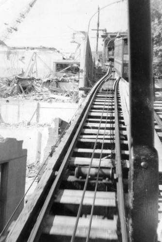 Looking up Angels Flight tracks