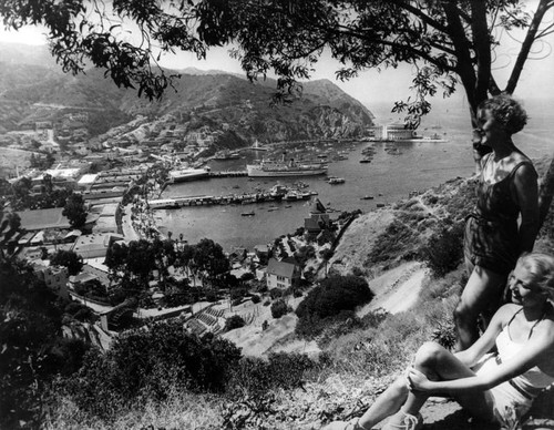 Beauties admire Avalon Bay, Catalina Casino, and S.S. Catalina