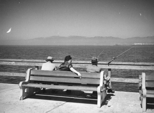 Fishing from the pier in Santa Monica