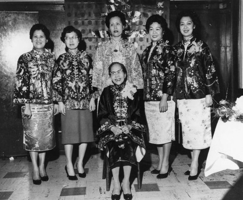 Chinese American sisters and grandmother