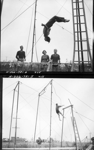 Trapeze artist on Venice Beach