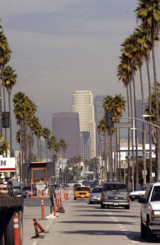 Flower St. at Figueroa, Los Angeles