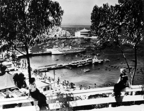 Beauties admire Avalon Bay, Catalina Casino, and S.S. Catalina