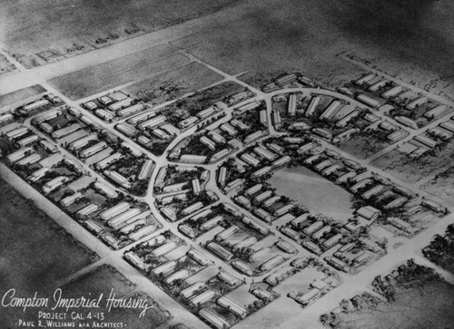 Compton Imperial housing project, a drawing — Calisphere