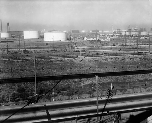 View of oil refinery