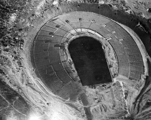 Closeup, Rose Bowl under construction