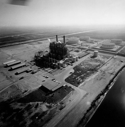 Aerial view of oil refinery