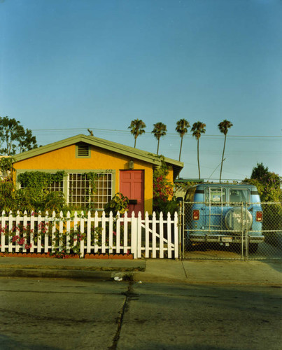 Exterior of a yellow house, Venice Beach