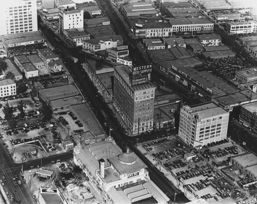 Herald Examiner building, aerial view