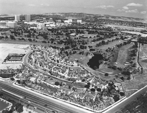 Townhome community in Newport Beach, aerial view