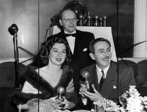 Walt Disney receives Golden Globe for Bambi