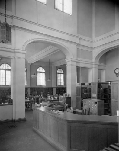 Reference desk, Junipero Serra Branch Library