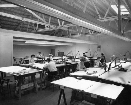 Drafting department at American Drawing Restoration Company