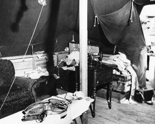 Interior of a tent, slum dwelling