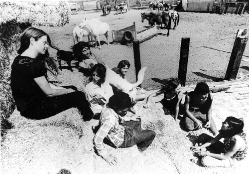 Manson family on the hay, view 2