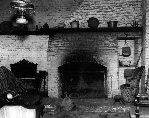 Avila Adobe fireplace