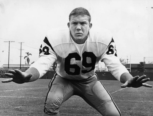 An opposing team's view of ready and rugged Pete Lubisich of Burbank