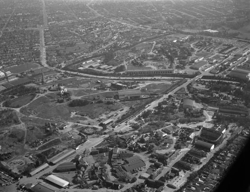 Avenue of the Stars and Olympic Boulevard, looking north