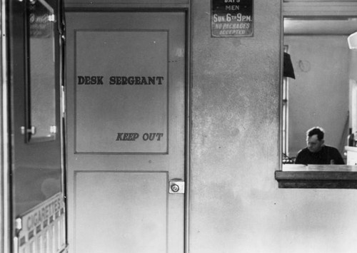 Desk Sergeant's office, L.A. City Jail