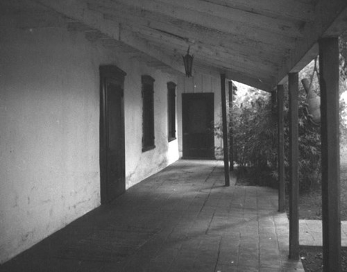 Porch at the Rancho Aguaje de la Centinela adobe