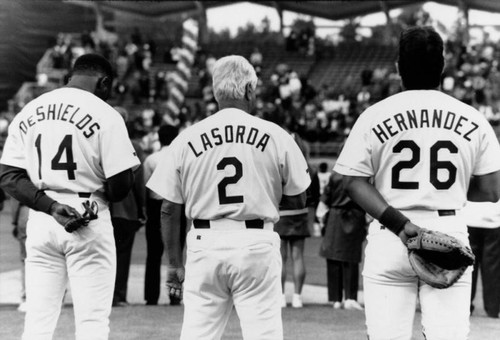 Dodger members at opening day