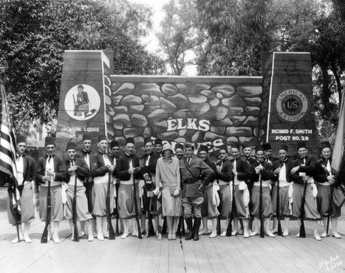 Amelia Earhart with Elks drill team