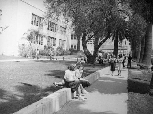 Waiting in front of Hollywood High School