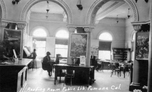 Reading room public lib. Pomona Cal