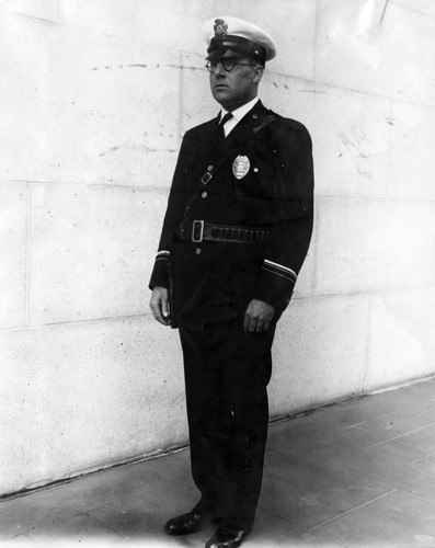 Sergeant C.C. Jackson in new police uniform